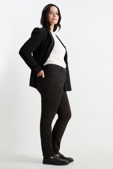 Women - Slim jeans - mid-rise waist - black