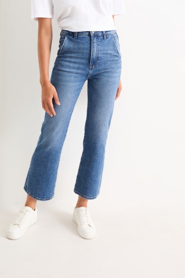 Kobiety - Flared jeans - wysoki stan - dżins-niebieski
