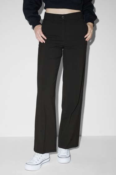 Donna - CLOCKHOUSE - pantaloni di stoffa - vita media - straight fit - nero