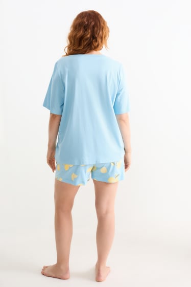 Damen - Shorty-Pyjama - hellblau