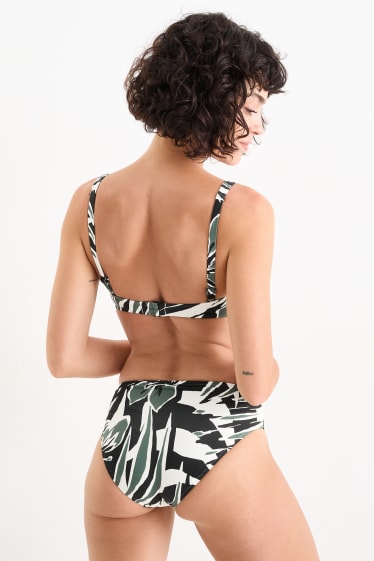 Dames - Bikinibroek - mid waist - LYCRA® XTRA LIFE™ - met patroon - zwart