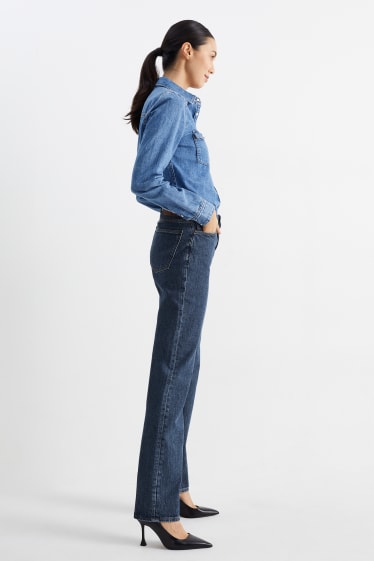 Damen - Straight Jeans - High Waist - LYCRA® - jeansblau