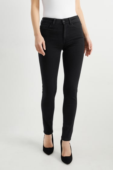 Dames - Skinny jeans - mid waist - shaping jeans - LYCRA® - zwart