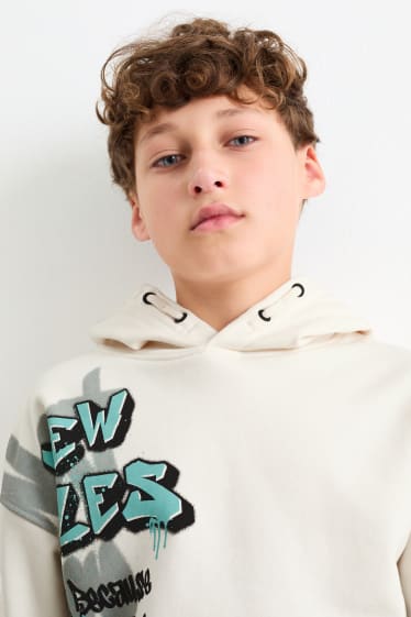 Kinder Jungen - Graffiti - Hoodie - cremeweiß