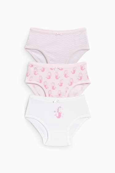 Children Girls - Multipack of 3 - unicorn mermaid - briefs - rose