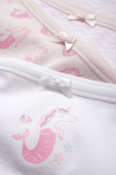 Children Girls - Multipack of 3 - unicorn mermaid - briefs - rose