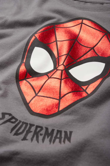 Kinder Buben - Spider-Man - Langarmshirt - grau-melange