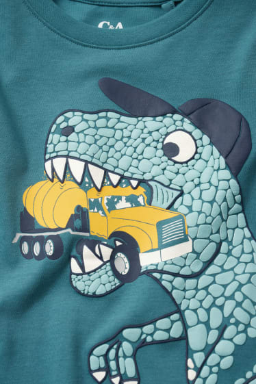 Enfants garçons - Lot de 5 - autos et dinosaures - hauts à manches longues - bleu foncé