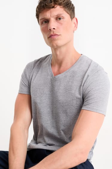 Mężczyźni - T-shirt - Flex - szary-melanż