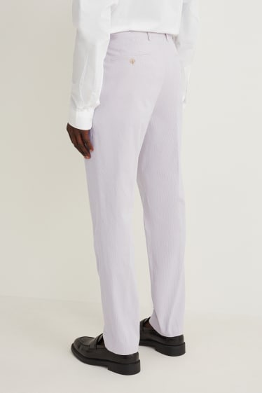 Heren - Broek uit het combi-systeem - slim fit - gestreept - lichtgrijs