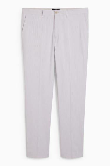 Heren - Broek uit het combi-systeem - slim fit - gestreept - lichtgrijs