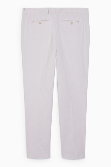 Heren - Broek uit het combi-systeem - slim fit - gestreept - lichtgrijs