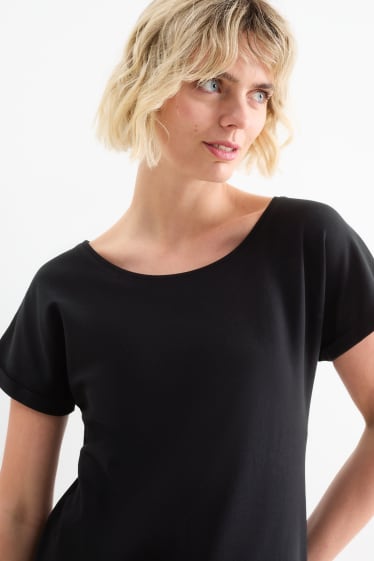 Dona - Vestit bàsic estil samarreta - negre