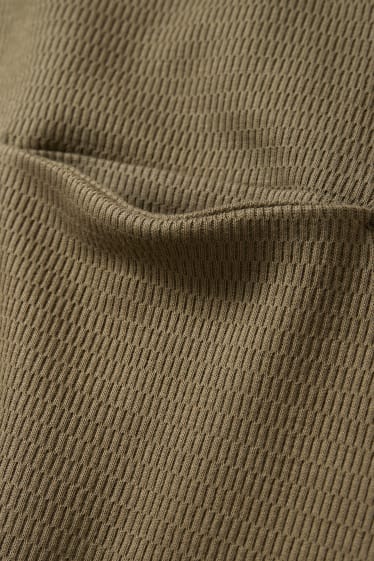 Herren - Langarmshirt - strukturiert - dunkelgrün