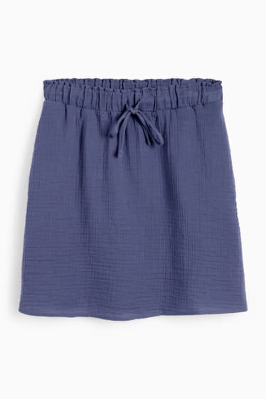 Dames - Rok van mousseline - donkerblauw