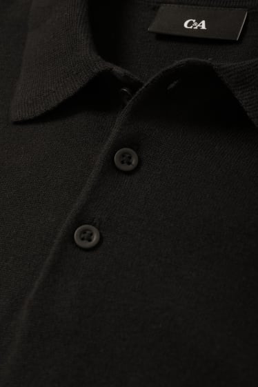Uomo - Maglione in maglia fine - nero