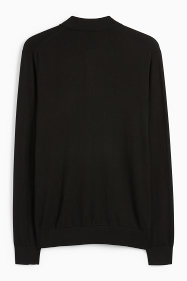Uomo - Maglione in maglia fine - nero
