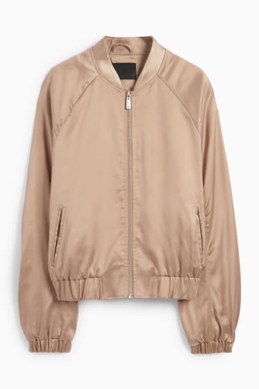 Damen - Satin-Blouson - taupe