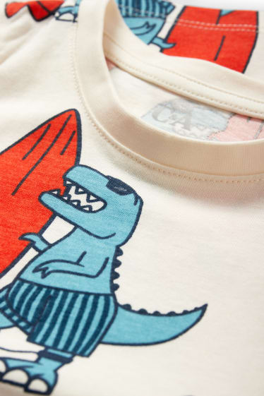 Children Boys - Dinosaur and surfer - top - cremewhite