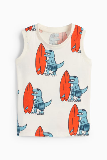 Children Boys - Dinosaur and surfer - top - cremewhite