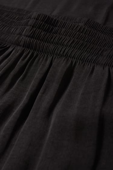 Dames - Pantalon - high waist - wide leg - zwart