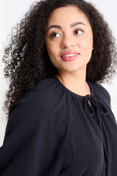 Damen - Musselin-Kleid - dunkelblau