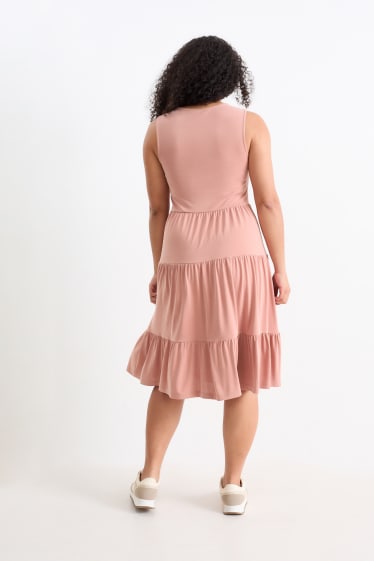 Damen - A-Linien Kleid - dunkelrosa