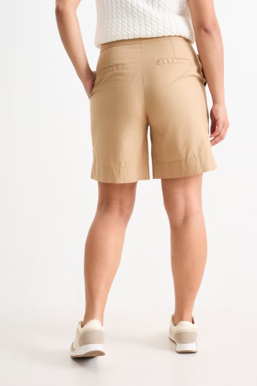 Women - Shorts - high waist - light brown