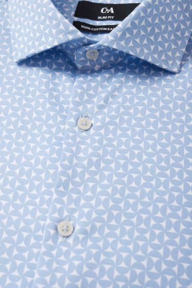 Bărbați - Cămașă office - slim fit - guler italian - ușor de călcat - cu model - albastru deschis