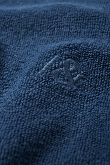 Men - Terry cloth polo shirt - dark blue