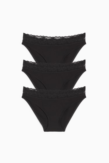 Women - Multipack of 3 - briefs - black