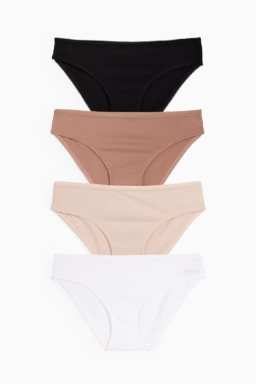 Femmes - Lot de 4 - culottes - beige clair