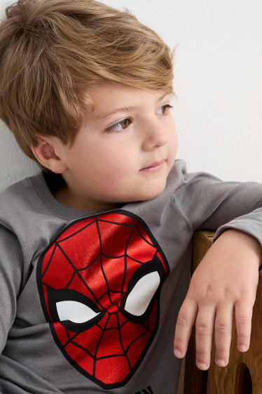 Kinder Buben - Spider-Man - Langarmshirt - grau-melange