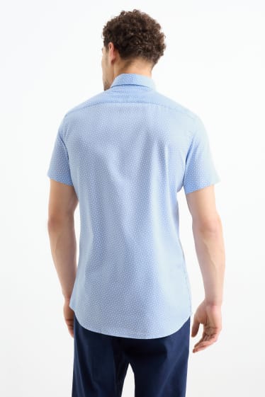 Bărbați - Cămașă office - slim fit - guler italian - ușor de călcat - cu model - albastru deschis