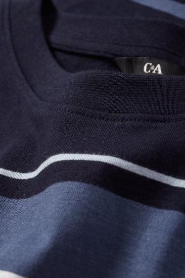 Uomo - T-shirt - a righe - blu scuro