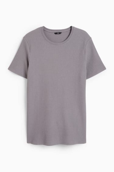 Herren - T-Shirt - strukturiert - dunkelgrau