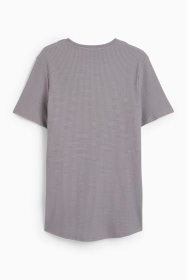 Herren - T-Shirt - strukturiert - dunkelgrau