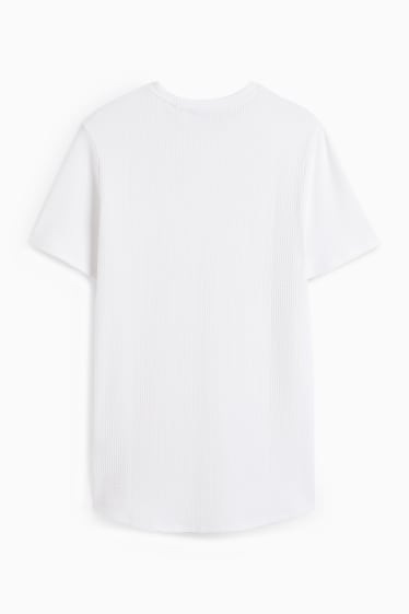 Uomo - T-shirt - tramata - bianco