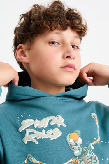 Kinder Jungen - Skater - Hoodie - petrol