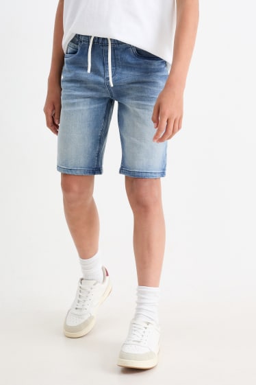 Kinder Buben - Multipack 2er - Jeans- und Stoffshorts - helljeansblau