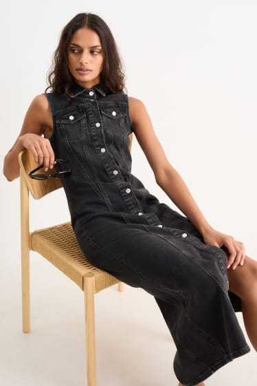 Women - Denim dress - LYCRA® - denim-dark gray