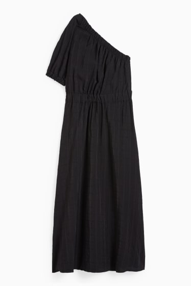 Damen - One-Shoulder-Kleid - schwarz