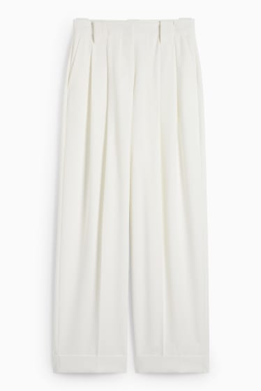 Dona - Pantalons de tela - high waist - tapered fit - blanc