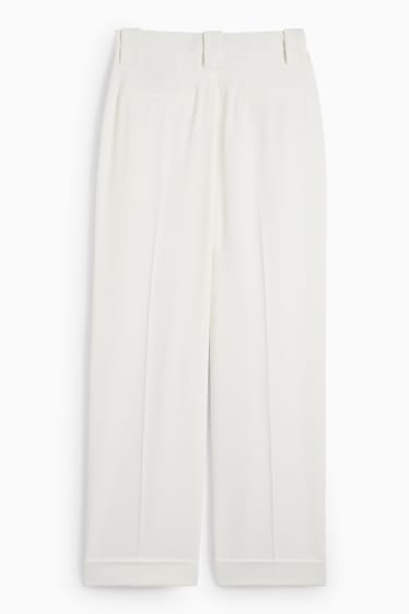 Dona - Pantalons de tela - high waist - tapered fit - blanc