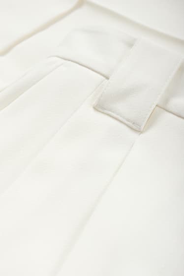 Dona - Pantalons de tela - high waist - tapered fit - blanc