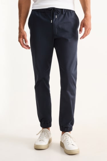 Hommes - Pantalon de jogging - tapered fit - bleu foncé