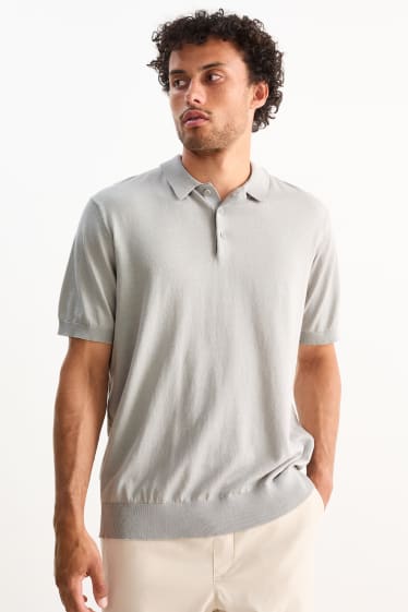Heren - Poloshirt - lichtgrijs