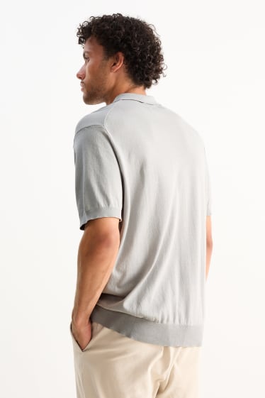 Heren - Poloshirt - lichtgrijs