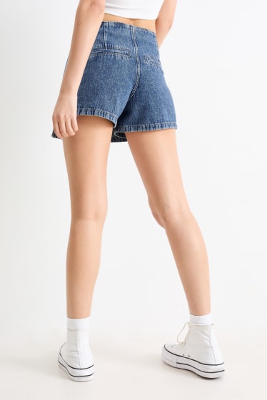 Dámské - Džínová sukně - high waist - džíny - modré