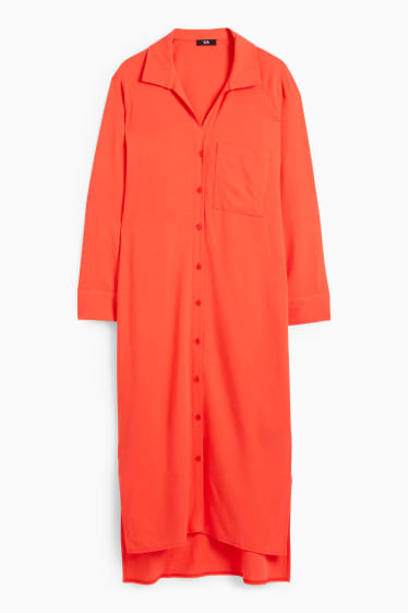 Damen - Blusenkleid - orange